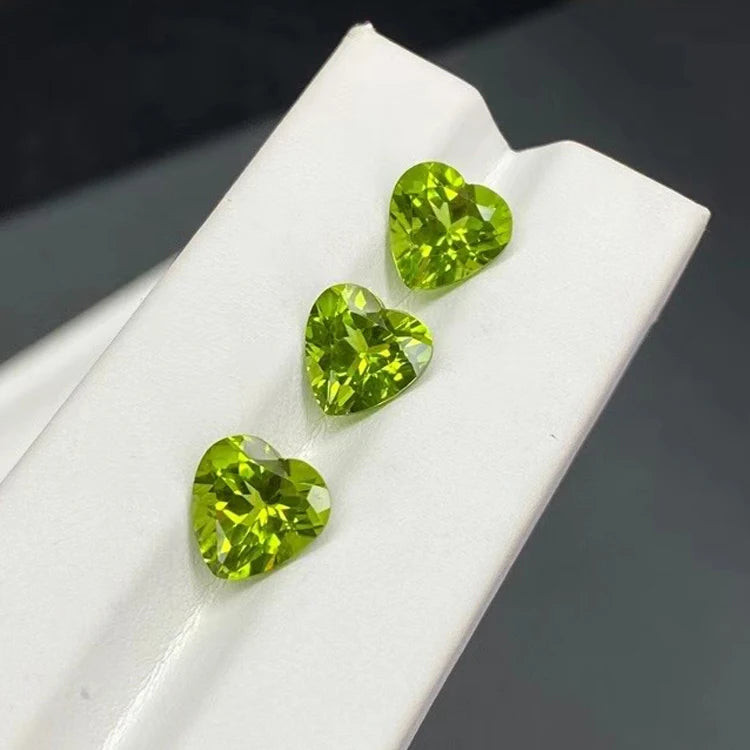 Heart Shape 9.0mm ~ 11.0mm  Good Quality Loose Gemstones Green Stone Quartz PriceJewelry  Natural Peridot