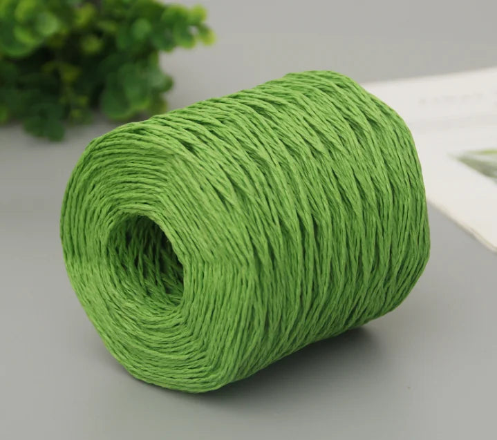 Charmkey Colored Natural Environmentally Friendly Paper Raffia Yarn for Crochet Fabric Bag Summer Beach Hat DIY Material Cheap