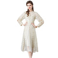 2023 New European and American Women's Wear Waist Wrapped Heavy Work Embroidered Dress