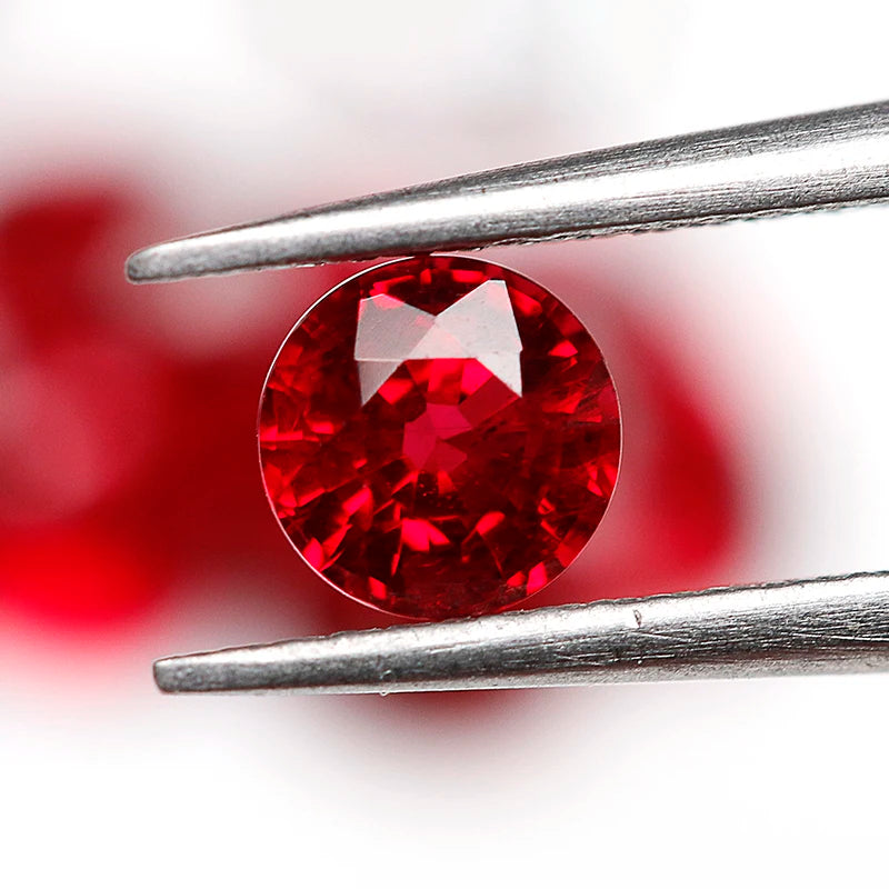 Real Natural Loose Ruby Rough Burmese Ruby Natural Round Pigeon Red Blood Small Matching Stone Size 1.0-2.5mm