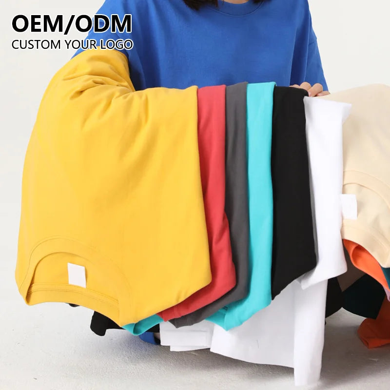 Highquality 100%Cotton Printing Heavyweight T-shirts Plus Size T-Shirts for Men's Screen Logo Custom Print T Shirt