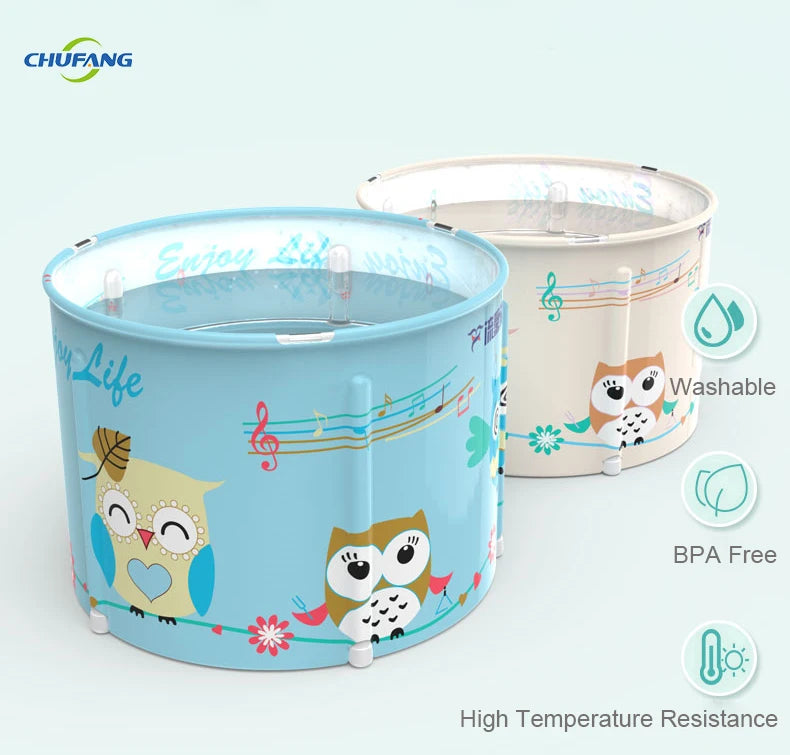 CHUFANG 40-60L 58*45cm Bpa Free 0.35Mm Nylon Pvc Durable Washable Ice and Hot Bath Bucket Tub