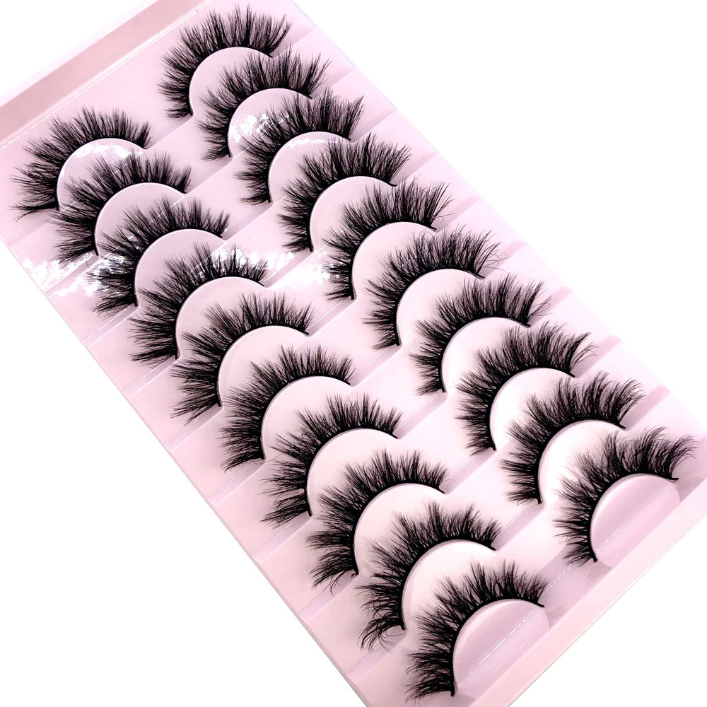High Quality 10 Pairs Natural False Eyelashes Fake Lashes Long Makeup 3D Synthetic Thick Luxury Eyelash Extension Beauty