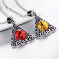 New Hip Hop Fashion Retro Triangle Eye Pendant Necklace Men's Stainless Steel Necklace Wholesale