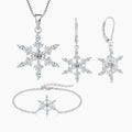 Frozen Inspired Snowflake Jewelry Set Sterling Silver Blue Cubic Zirconia Necklace Earrings Bracelet for Women Christmas Gift