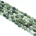 Wholesale DIY Jewelry 6*8/8*10mm Natural Green Rutilated Quartz Loose Gemstone Beads Stone Beads for Creative Designs
