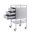 Medical Instrument Trolley Stainless Steel Treatment Cart 3 Shelves CE Certified 220LB Load Capacity 4 Locking Castors Hospital