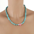 Irregular Natural Blue Turquoise Stone  Necklace Semi-Precious Charm Trendy Geometric Rose Quartz Beaded Jewelry for Women