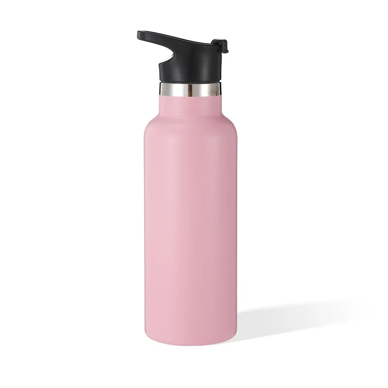 12oz 16oz 21oz 24oz Standard Mouth Bottle 304 Stainless Steel Double Insulated Water Bottles With Different Lids
