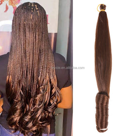 New Loose Wave Crochet Braids Hair Pre Stretched Bouncy Braiding Hair Spiral Curl Straight Synthetic Hair Bulk with Curly Ends