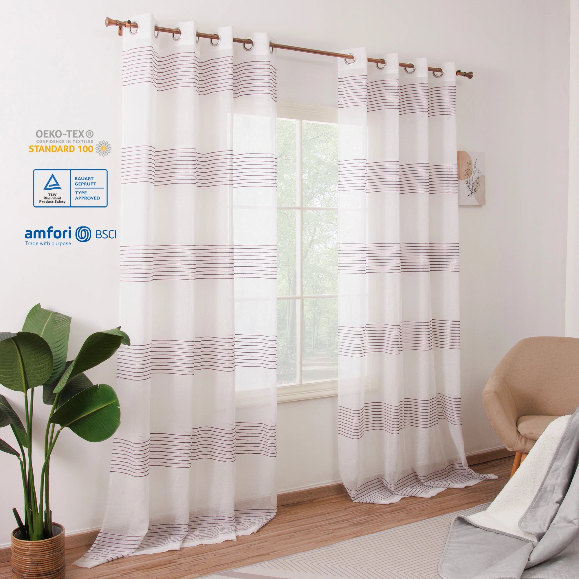 Wholesale Semi Sheer Tulle Curtains Solid Design 100% Polyester Custom Size Modern Style Flame Retardant for Living Room Bedroom