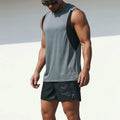 Ufinebest Top Sellers Patchwork Mesh Quick Dry Breathable Men Tank Top Gym Fitness Clothing