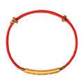Handmade 999 Sterling Silver Gold Color Thin Red String Bracelet for Women