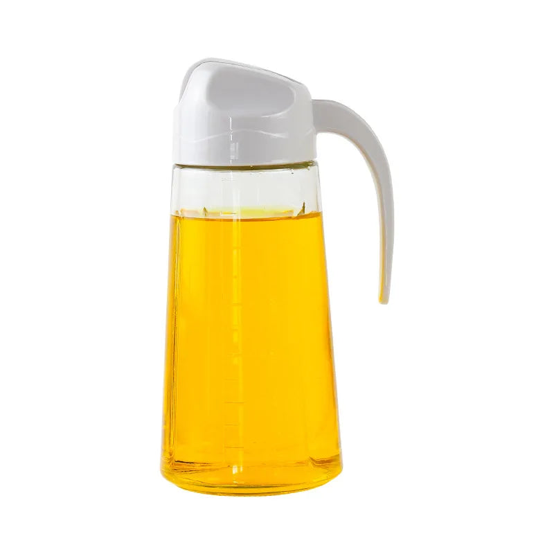 2022 Bulk 630 ml Clear Glass Sauce and Vinegar Bottle Auto Flip Olive Oil Dispenser for Kitchen Cooking Herb & Spice Tools