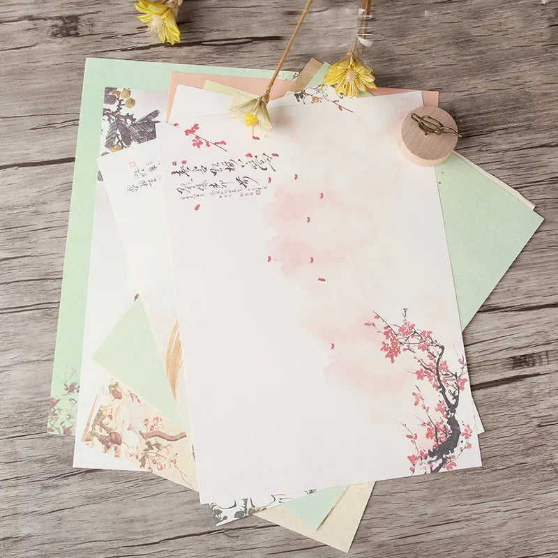 Hot Sale  Retro 8 Letter Writing PaperStationary Set Writing Paper for Writing Letters Stationary Christmas Gifts