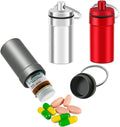 Portable Mini Aluminum Pill Organizer Waterproof Airtight Keychain Pill Case for Travel and Camping for Medicine Storage