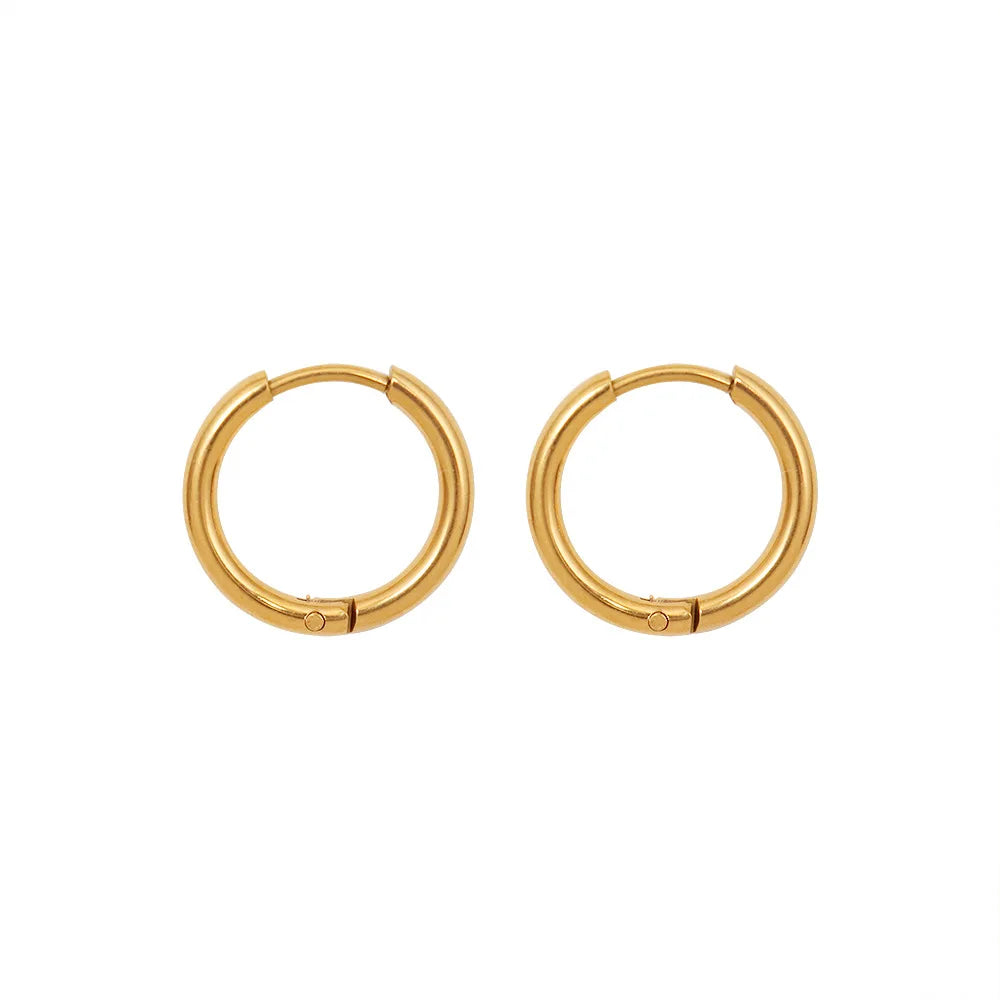Ivanda Hot Sale 18K PVD Gold Plated Stainless Steel Hoop Earrings Trendy Mini O-Shaped Hoop Earrings Fashionable Jewelry