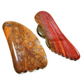 HY Anti-Aging Face Slimming Stone Body Scraping Massage Tool Natural Mookaite Jasper Facial Gua Sha Spiky Guastone