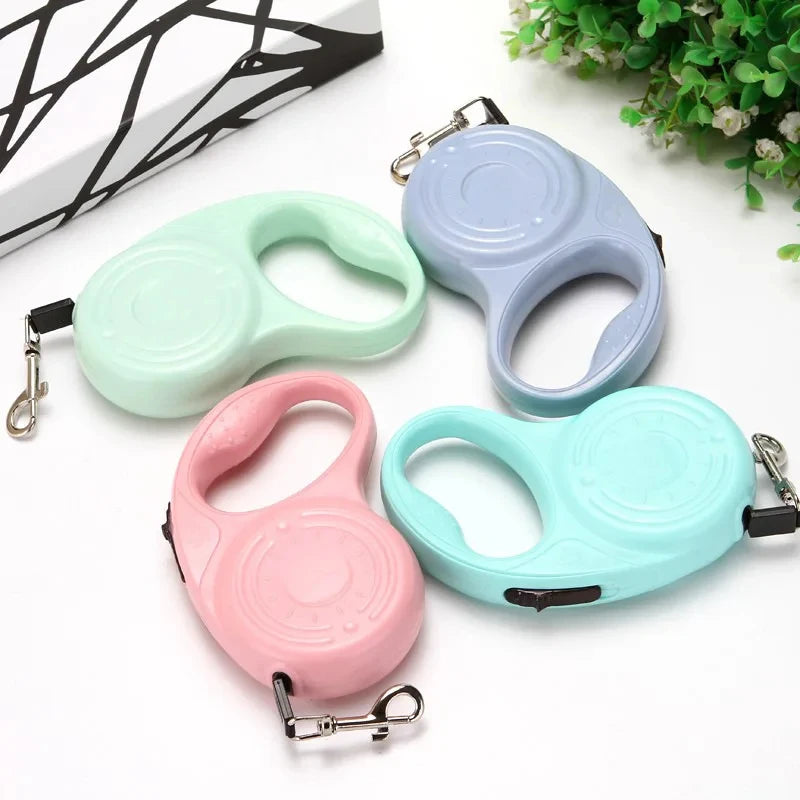Custom Printed Logo Retractable Pet Dog Leash Pink Retractable Leash Compact 16ft Durable Dog Walking