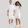 Yingling Wholesale Plain Tshirt 300gsm Cotton Custom Logo Puff Printing Oversized T-shirt Drop Shoulder Mock Neck T Shirt