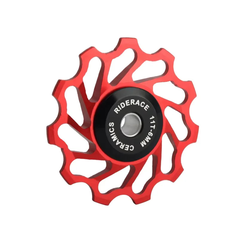 RIDERACE Mountain Bicycle Rear Derailleur Wheel Ceramic Bearing Pulley Durable Road Bike Guide Roller Cycling Accessories