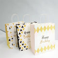 26*12*33cm  Large Stock Gift White Paper Carry Bags with Handles