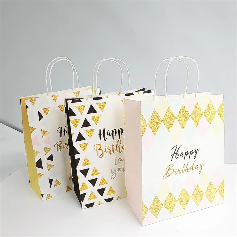 26*12*33cm  Large Stock Gift White Paper Carry Bags with Handles