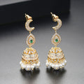 Retro Indian Earrings Popular Earrings Gold Plating Zircon Earrings Women's Creative Wind Chime Jewelry