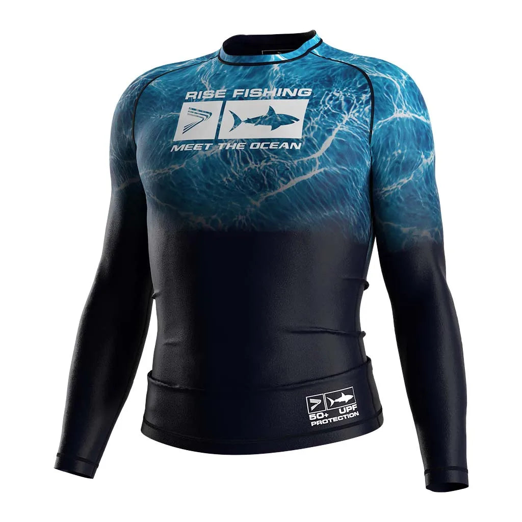 Men's Swim Shirts UPF 50+ Sun Protection Quick Dry SPF Rash Guard Outdoor Beach Fishing T Shirts