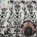 Luxury French Bridal Beaded Tulle Lace Fabric High Density Black Beads Sequin Embroidery Mesh Lace Fabric for Wedding Dress
