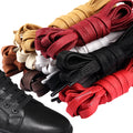 11 Colors 8mm Flat Waxed Cotton Shoe Laces 50-180cm in Length for Leather Shoes