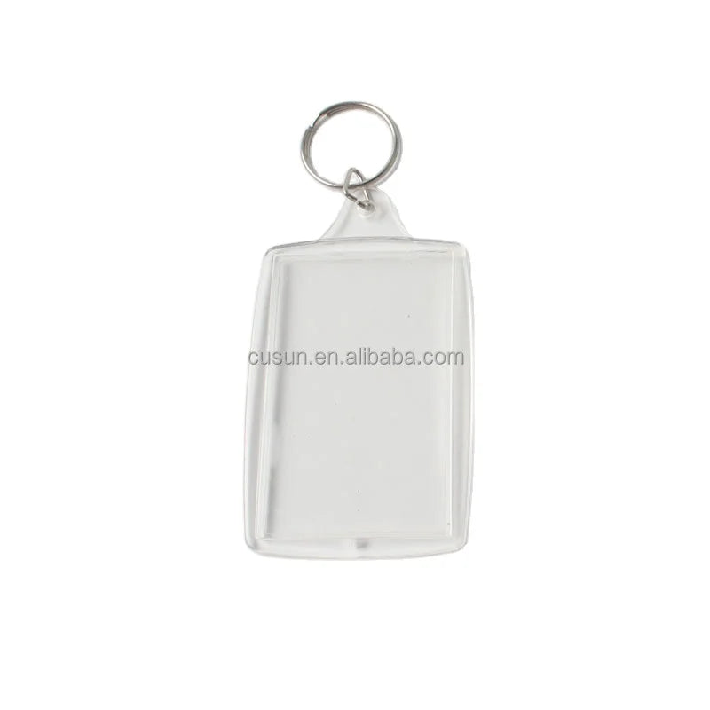 Hot Sale OEM Design Custom clear Rectangular Acrylic Photo Keychains
