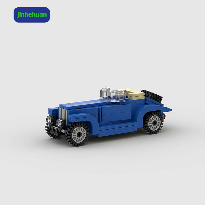 Hot Toys Moc Building Blocks Blue Classic Technical Vintage Car Building Blocks for Boys Toys Building Block Sets Car