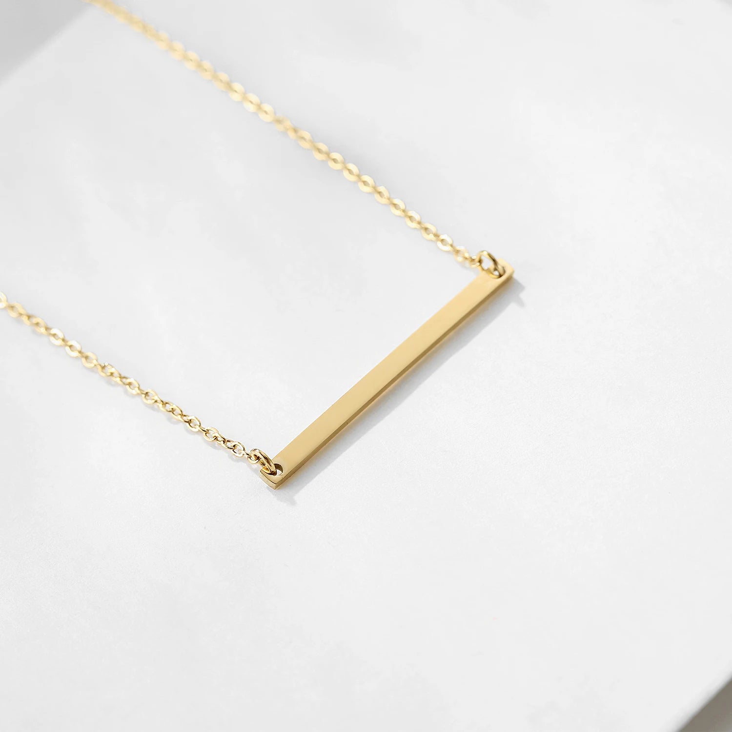 EManco Custom Name Engraved Bar Pendant Necklaces Fashion Jewelry Factory Sale