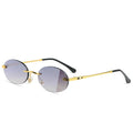 Small Frame Oval Punk Sun Glasses for Women Metal Men Vintage Sunglasses