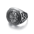 OAHLAN Wholesale Custom Fashion Jewelry Ring Biker Band Vintage Double Ax Viking Stainless Steel Rings for Men Size 7-15