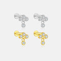 FUAMAY Aretes De Mujer 925 Sterling Silver Flat Back Stud Earrings Simple Tro Diamond Zircon Stud Earrings