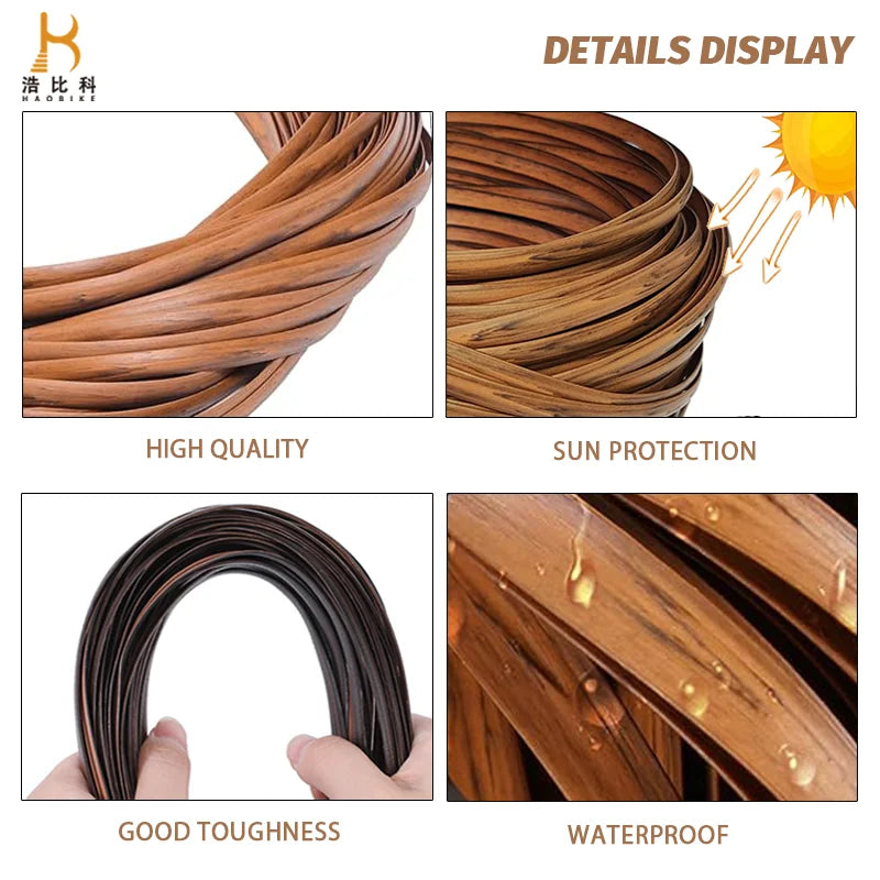 Eco-friendly Outdoor Furniture Material Acceddories PE Plastic Cane Webbing Synthetic Rattan Weaving Material