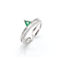 Custom Double Geometric Zircon Ring Open Fashion Design Ring for Women 925 Sterling Silver