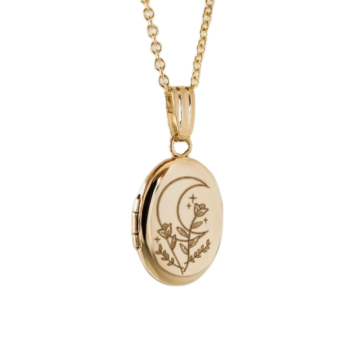 Engravable Classic Design Eye of Evil Pendant Moon Sun Oval Shape Custom Letter Picture Locket Necklace for Pet