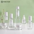 New Design Cylinder Thick Bottom clear Cosmetic Serum Lotion Pump Bottle Glass Bottles and Jars 30ml 50ml Dropper Bottle