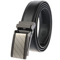 Automatic Buckle Ratchet Men Cowhide Leather Belt LY33-1853-1