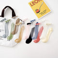 Ladies Ankle Sheer Socks Pearls Mesh Silk Socks Transparent Crystal Lace Elastic Fashion Ankle Socks