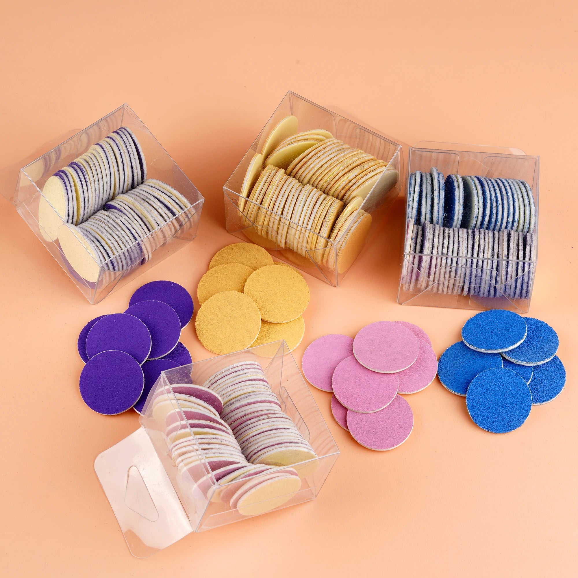 80# 100# 120# Colourful Sanding Paper Discs 25mm Pedicure Sandpaper Nail Drill Accessories Salon Foot Calluse Care Tool