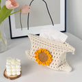 Modern American Style Rectangle Shape Green Polyester Tissue Paper Box Cover Factory Hot Wholesale Sunflowers Flower Pattern