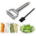 Amz Hot Sale Manual Vegetable Peeling Potato Cucumber Carrot Stainless Steel Julienne Peeler with Cleaning Brush Sustainable