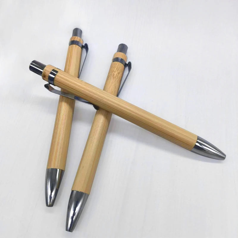 Customized Logo Eco Friendly Promotion Advertising Ball Point Bamboo Pen Laser Blank Bamboo Ballpoint Pen with Clip