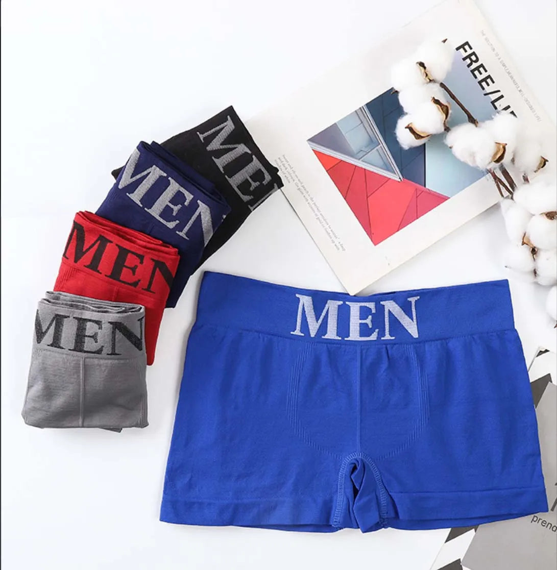 Wholesale Custom Men's Mid-Rise Breathable Knitted Boxer Shorts Black Spandex Underwear Briefs Boxers