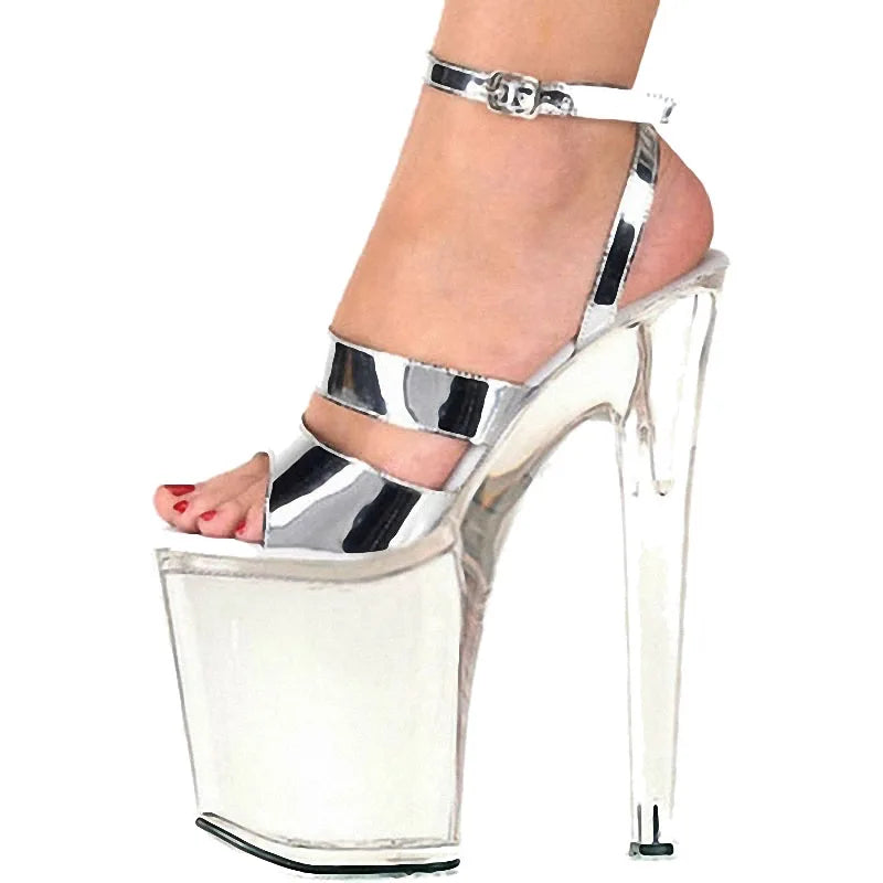 2021 Ankle Strap Heels Women Sandals Summer Shoes Women Open Toe 20 CM High Heels Party Dress Sandals Big Size 46