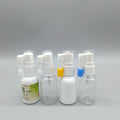 25ml PET Transparent Shorter Boston Round Portable Empty Nasal Spray Bottle with Screen Printing Custom Logo Short Nozzle Pump